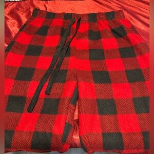 Plaid Red and Black Men's Sweatpants